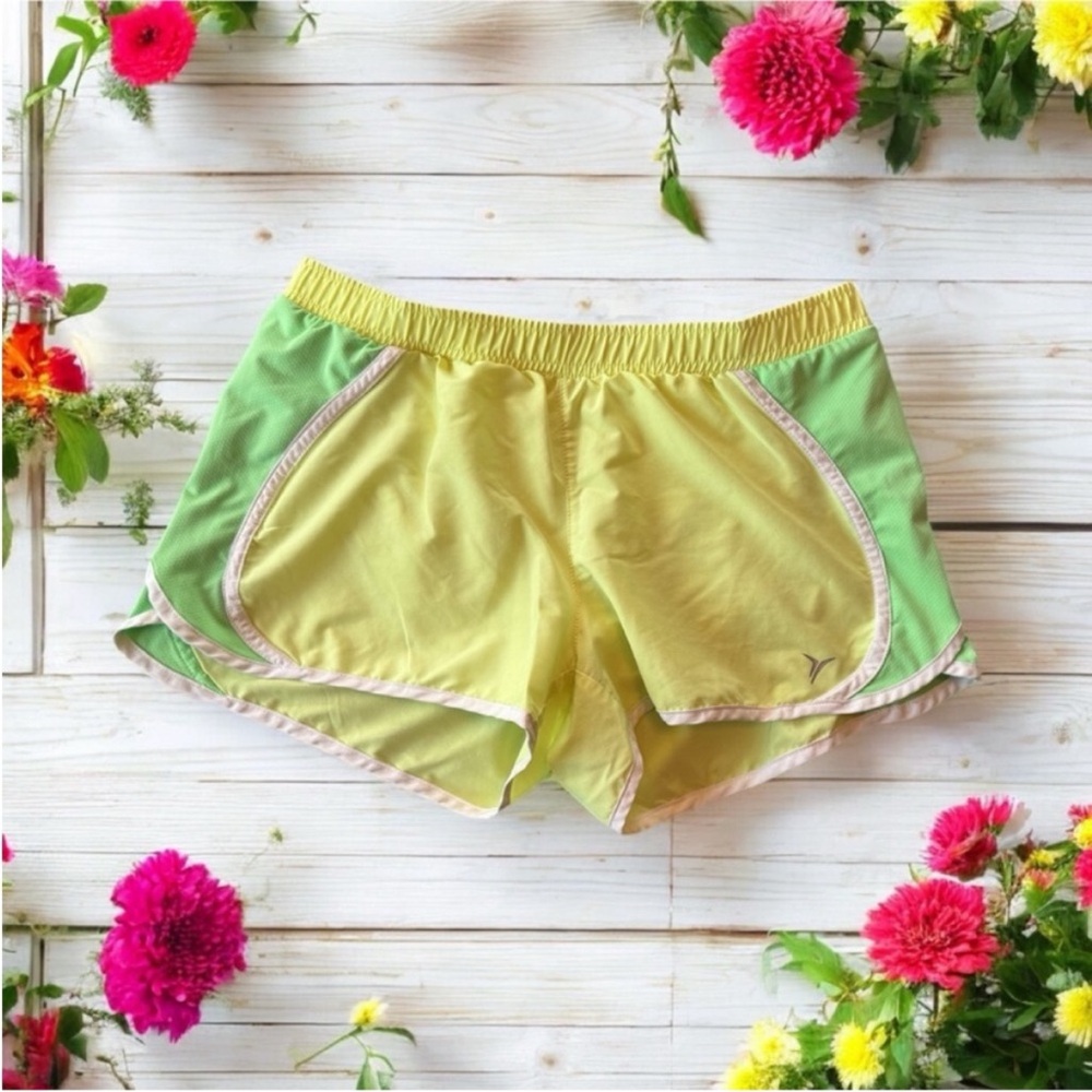 Old Navy Active Green and Yellow Athletic Shorts